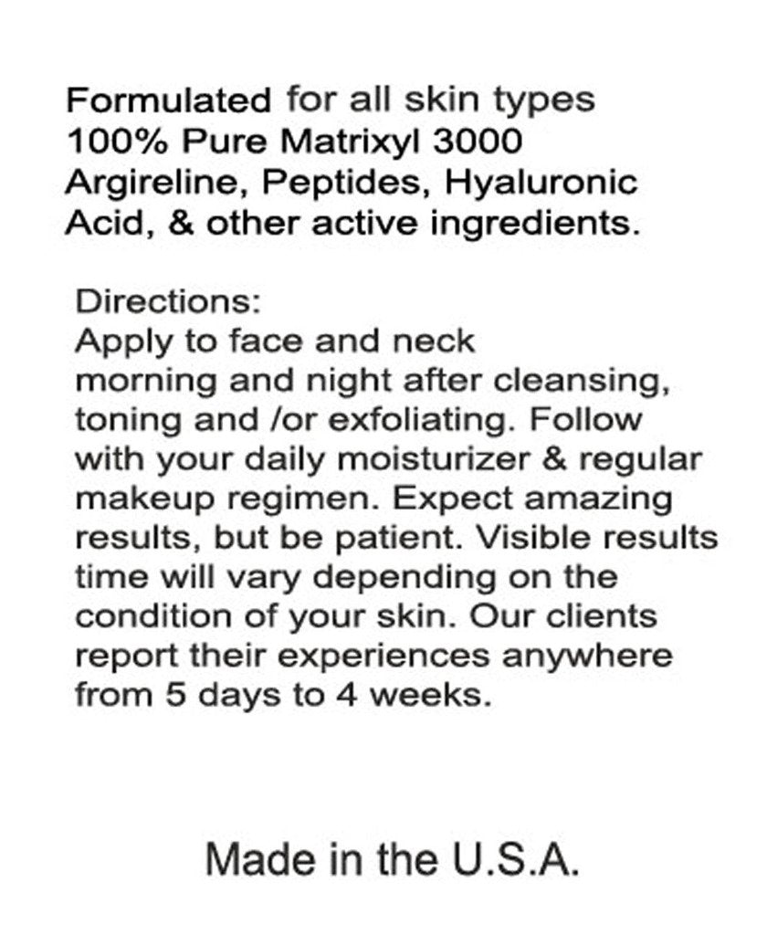DNA Code® Matrixyl 3000 Peptide Anti Wrinkle Serum w/Argireline, Hyaluronic Acid, CoQ10 Beauty & Personal Care DNA Code