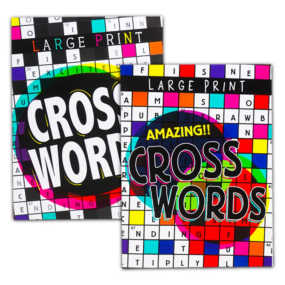 6-Book Puzzle Bundle – Jumbo Sudoku & Crossword Books with 550+ Puzzles for Adults & Seniors, Includes Pens & Bookmark