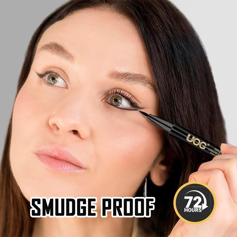 UOG (United One) Liquid Eyeliner - Waterproof, Smudge-Proof, Quick-Dry Formula with Precise Slender Brush Tip, Allergy-Free & Long-Lasting Up to 72…