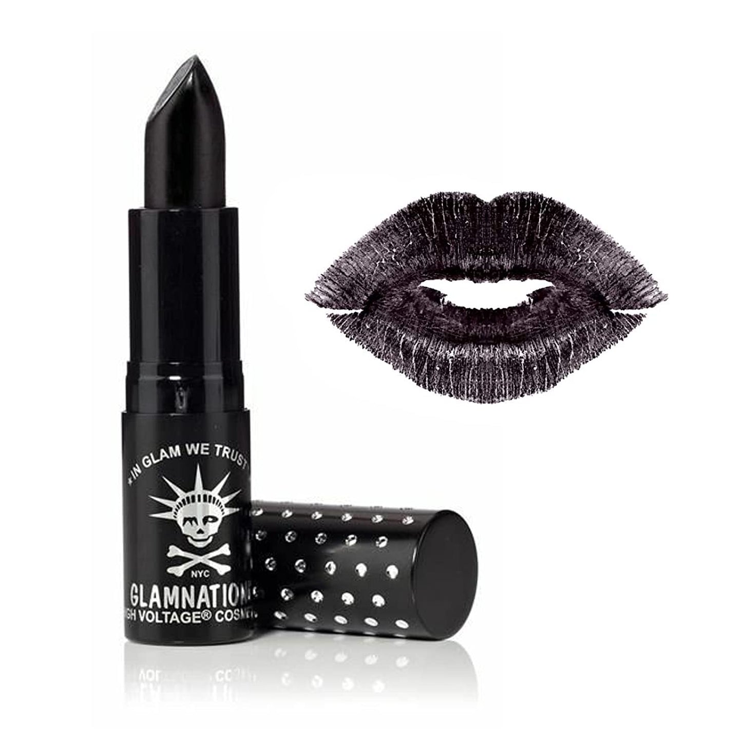 MANIC PANIC Lethal Semi Matte Lipstick - Creamtones Raven Black Lipstick - Long-Lasting, Moisturizing Formula - Talc & Cruelty-Free Lip Makeup (0.35oz)