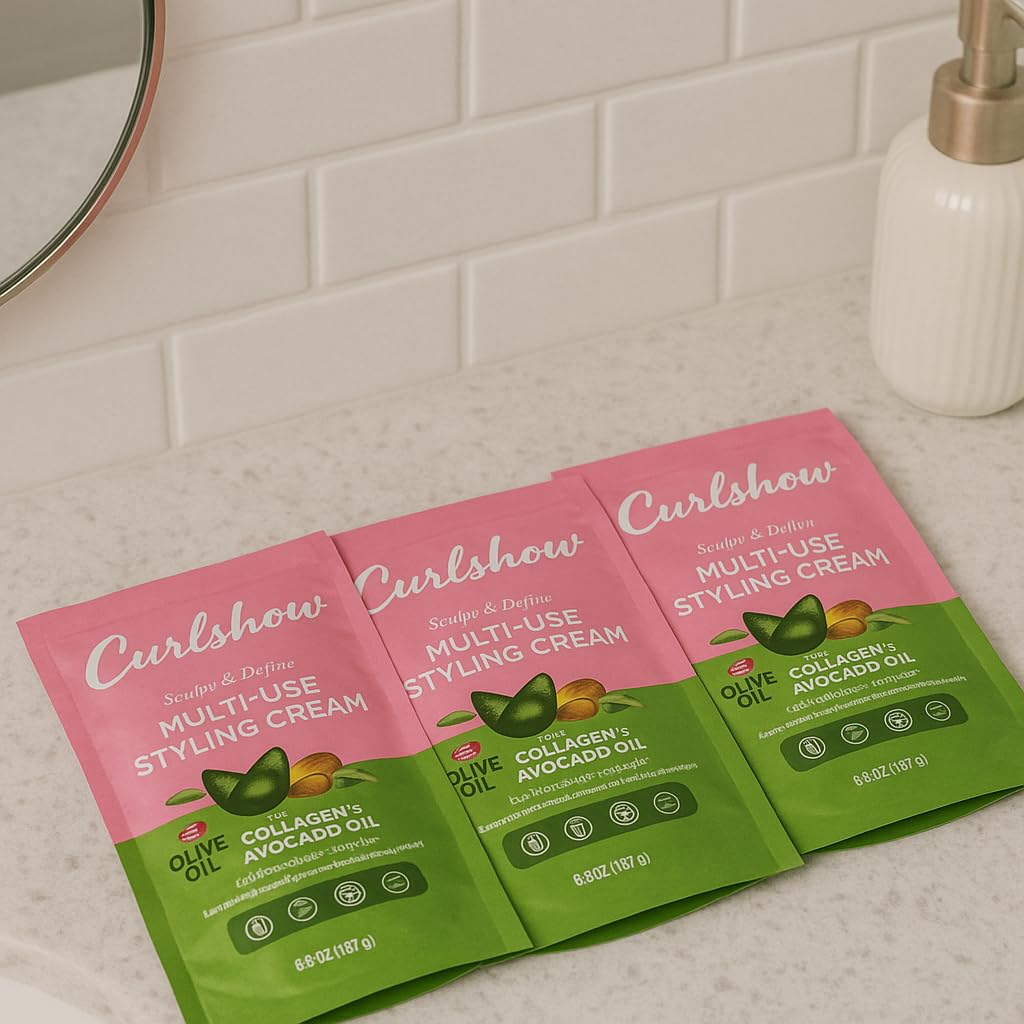 ORS Olive Oil Curlshow Multi-Use Styling Cream Infused with Collagen & Avocado Oil for Strength & Length Travel Packet 1.75 Ounce (1)