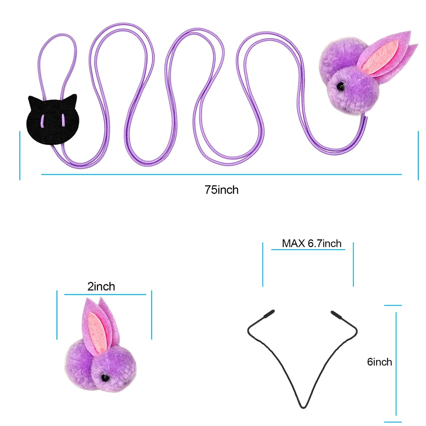 ZPH Interactive Cat Toys – 2 Retractable Wands, 9 Teasers & Hanging Door Toy for Indoor Cats, Fun Feather Play & Chase Exercise for Kittens