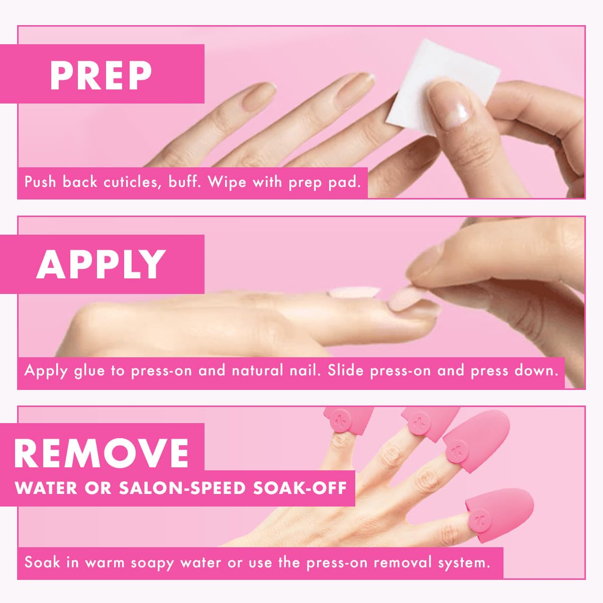 Olive & June Instant Mani Press-On Nails, Lava, Medium, Square Beauty and Personal Care Olive & June