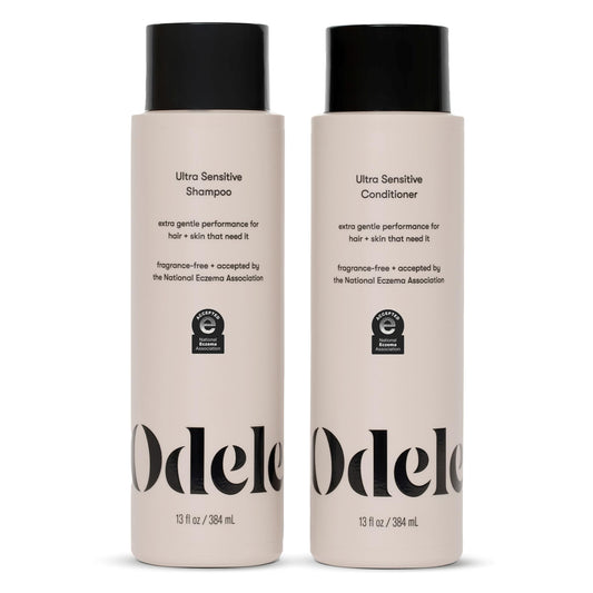 Odele Sulfate-Free Ultra-Sensitive Shampoo & Conditioner Set for Extra Gentle Cleansing and All Hair Types, 13 Fl Oz Each (2-Pack)