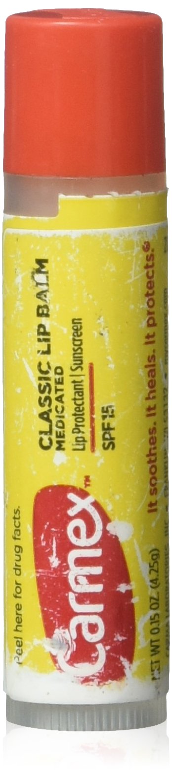 Carmex Everyday Protecting Lip Balm Stick, Original SPF 15, 0.15 ounces (Pack of 10)