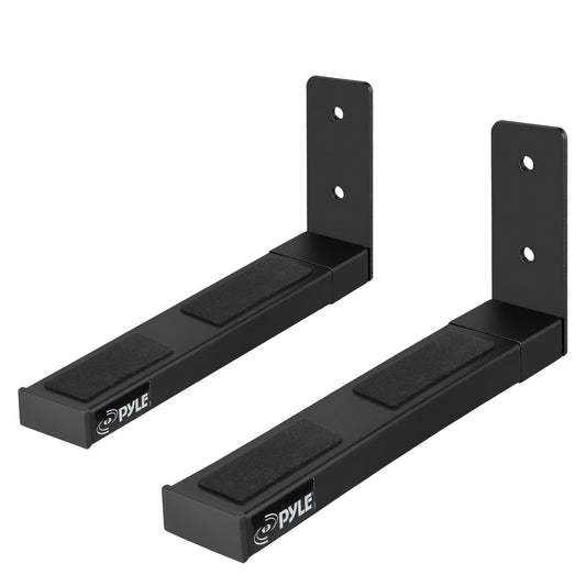 Pyle Adjustable Speaker Wall Mount Brackets - 2 Pack Extendable Steel Arms for Center Channel, Small or Large Speakers & Soundbars - 110 lbs…