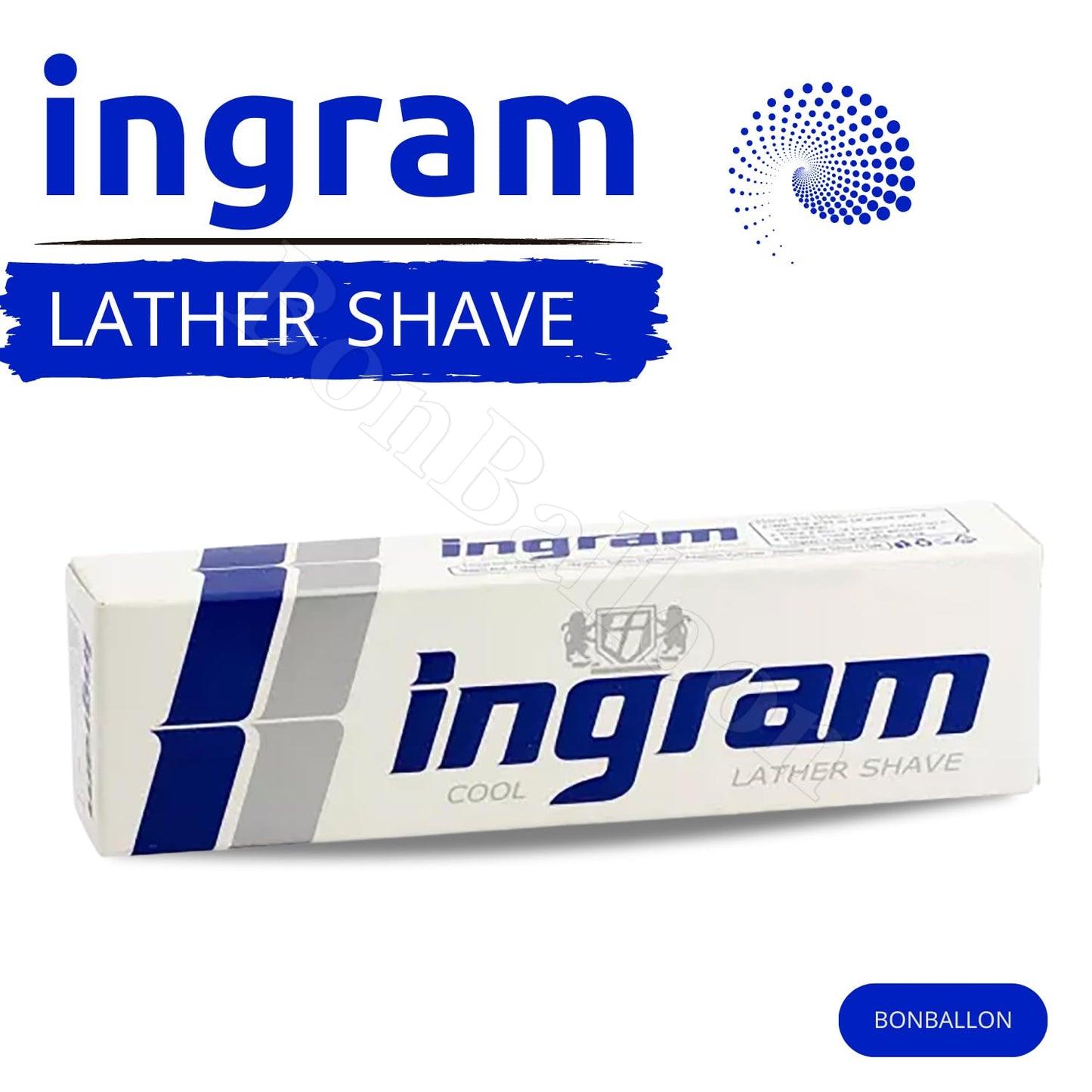 Lather Shave Cool Ingram Shaving Cream Tube 60g Glycerin Coconut Oil Made In Egypt ( 2 Pack = 4.23 oz / 120 gm )