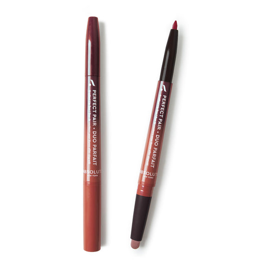 Absolute New York ALD05 Perfect Pair Lip Duo, Fuller and Poutier Lips, Deeper Shade For Lip Contouring, Satin Lipstick and Lip Liner