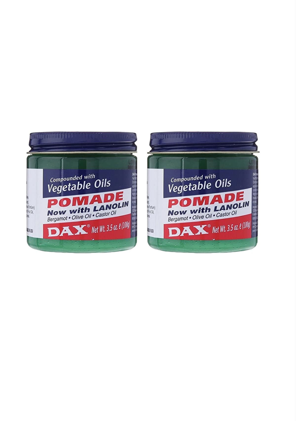 Dax Pomade (Bergamot) 3.5 Ounce Jar (103ml) (2 Pack)