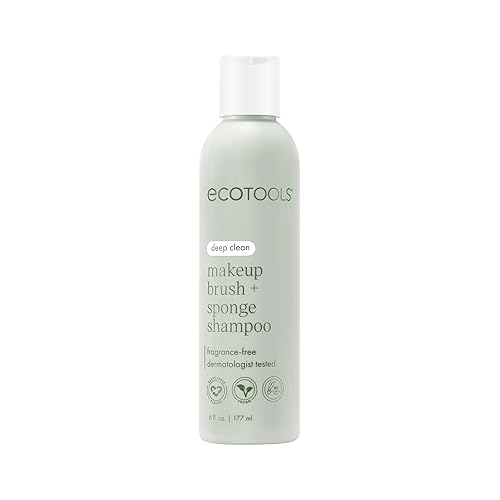 EcoTools Cleanser Shampoo for Makeup Brush/Sponge/Puffs, Remove Makeup & Impurities, Fragrance-Free, No Harsh Chemicals, Vegan & Cruelty-Free, 6