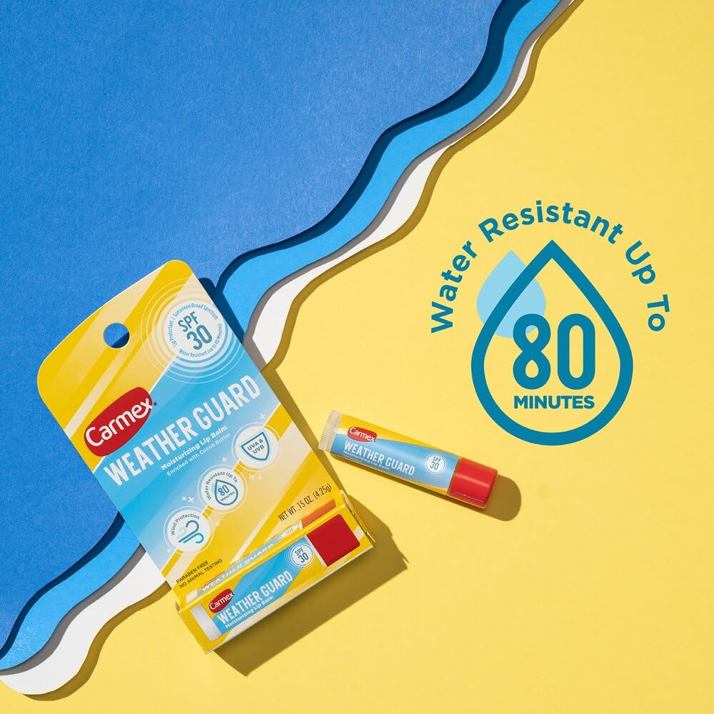 Carmex Weather Guard Moisturizing Lip Balm, SPF30, 0.15 oz (Pack of 3)