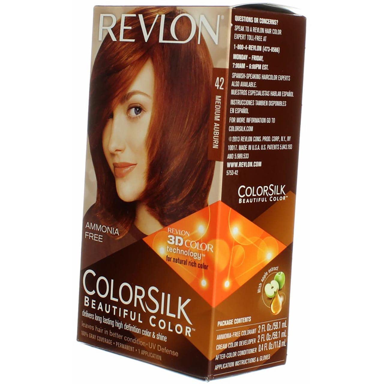 Revlon ColorSilk Hair Color, 42 Medium Auburn 1 ea (Pack of 9)
