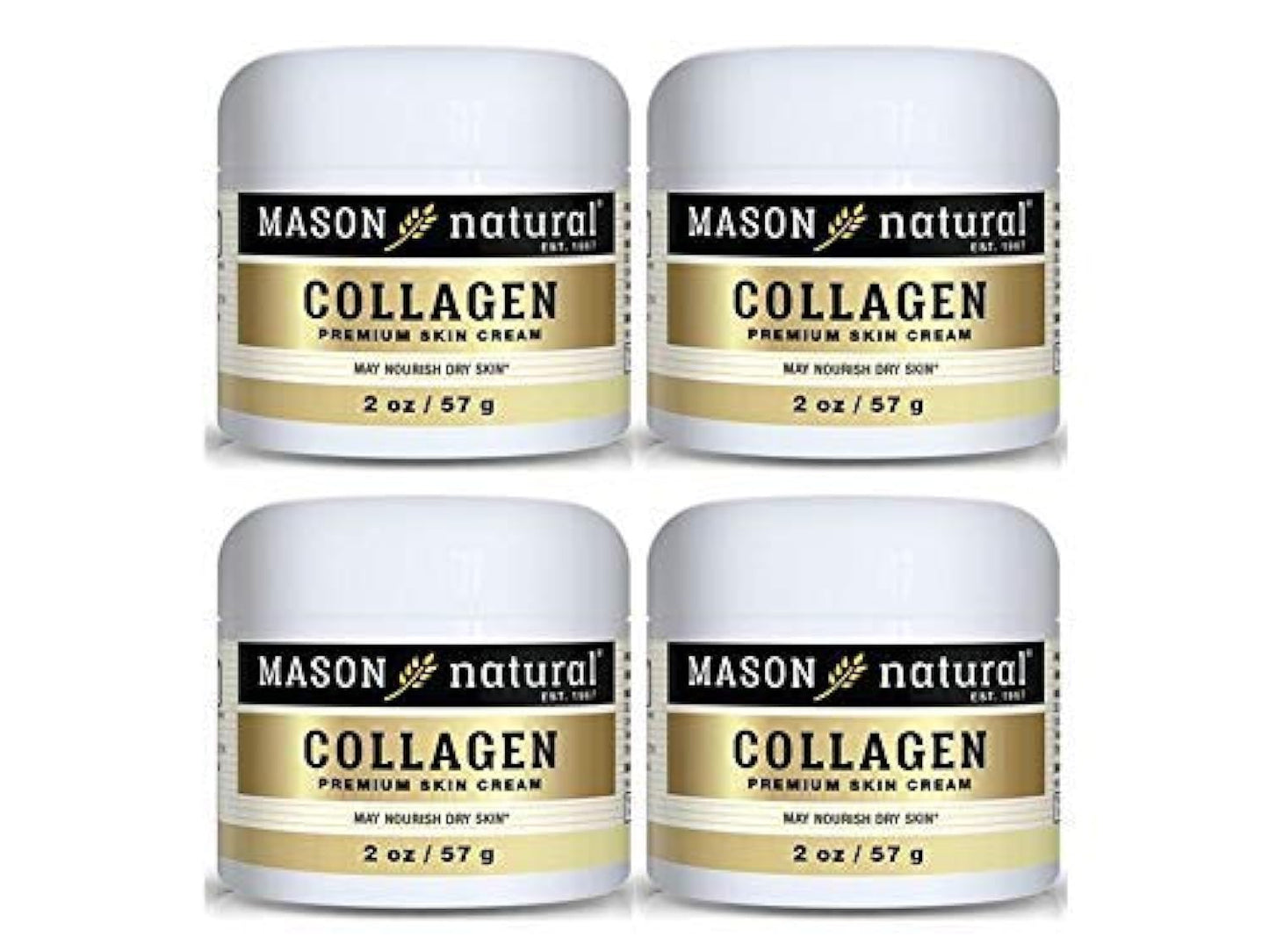 MASON NATURAL Collagen Premium Skin Cream - Anti Aging Face and Body Moisturizer, Intense Skin Hydration and Firmness, Pear Scent, Paraben Free, 2 OZ