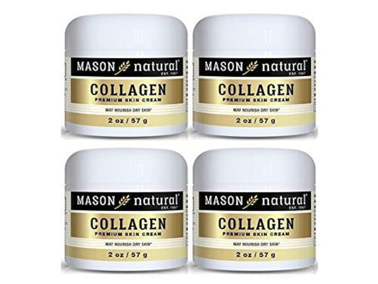 MASON NATURAL Collagen Premium Skin Cream - Anti Aging Face and Body Moisturizer, Intense Skin Hydration and Firmness, Pear Scent, Paraben Free, 2 OZ