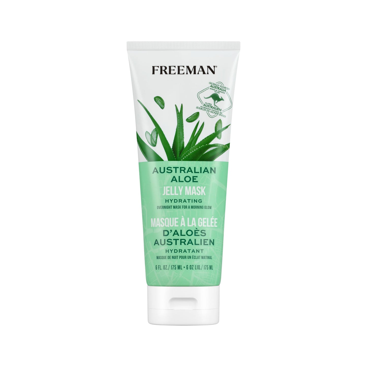 Freeman Exotic Blends Australian Aloe Jelly Mask, Leave-On Overnight Facial Mask, Calm, Soothe Irritation, & Hydrate Dry Skin, Clean Skincare, For All