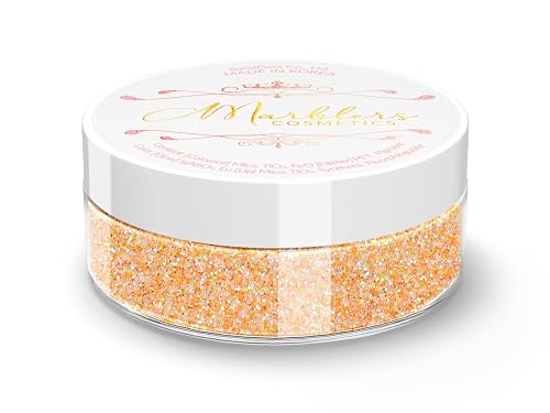MARBLERS Holographic Face & Body Glitter [Unicorn Orange] 0.18oz (5g) | Non-Toxic | Vegan | Cruelty-Free | Festival, Rave & Party Makeup | Eye, Hair