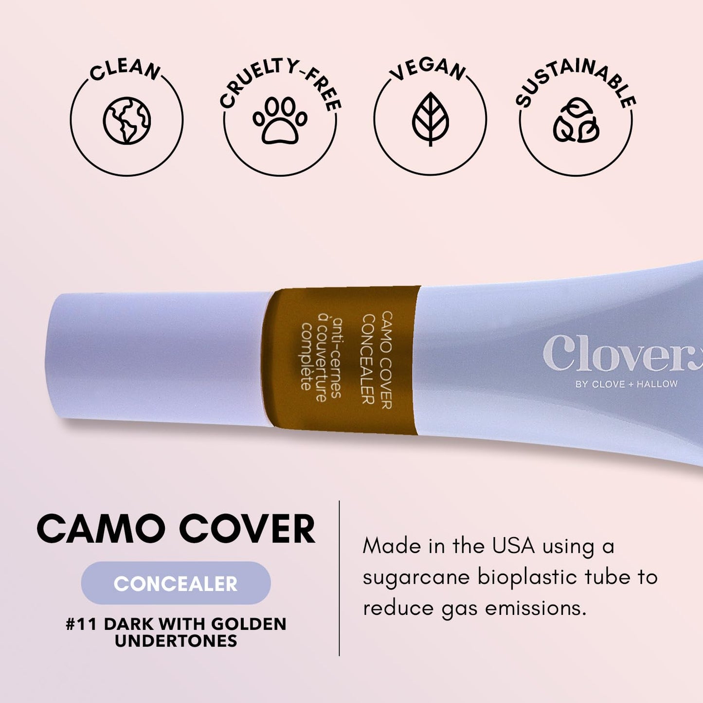 Clover Camo Cover Face & Under Eye Concealer Cruelty-Free & Vegan Natural Makeup