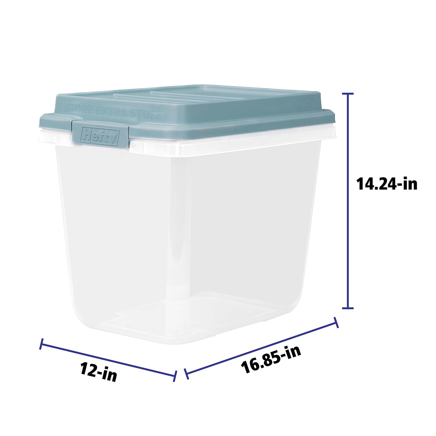 Hefty HI-RISE 32 Qt Stackable Storage Bins with Lids - 6 Pack Clear Plastic Under Bed Storage Containers, Shoe Organizer Boxes with XL Lid-Locking…