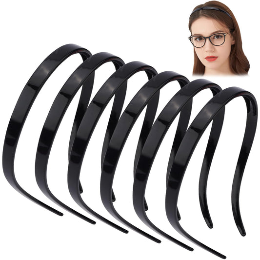 TOBATOBA Black Square Headbands for Glasses & Sunglasses - No Pressure, No Headache - Comfortable Non-Slip Headbands for Women & Girls, 6 Pcs Beauty and Personal Care TOBATOBA Default Title