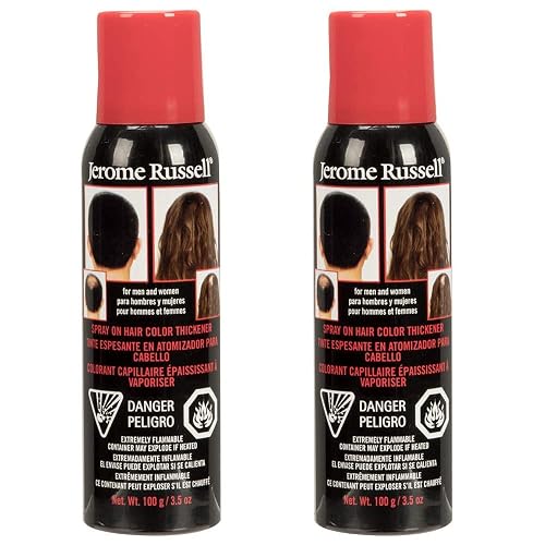 Jerome Russell Spray On Hair Color Thickener Jet Black - Instant Bald Spot Root Cover Up, Hair Thickener Spray for Fine and Thinning Hair, 3.5 oz