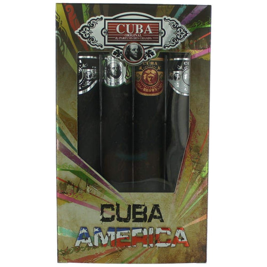 Cuba Collection By Champs For Men. Gift Set (Contains Eau De Toilette Spray 1.17 Oz / 35 Mlcuba Black & Brown & Green & Grey).