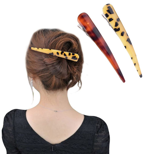 5.3" Large Leopard Print No Slip Grip Metal Hair Clips Duckbill Teeth Bows Claw Clamp Hair Grip Hairpins Chic Styling
