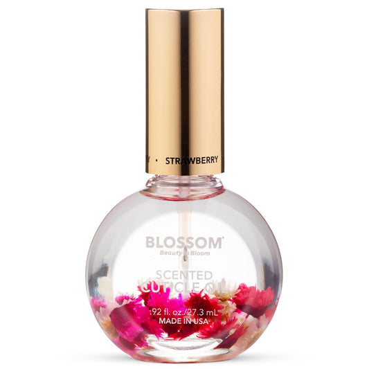Blossom Cuticle Oil for Nails, Hydrating & Moisturizing, Scented Nail Care with Real Flowers, Made in USA, Strawberry, 0.92 fl oz