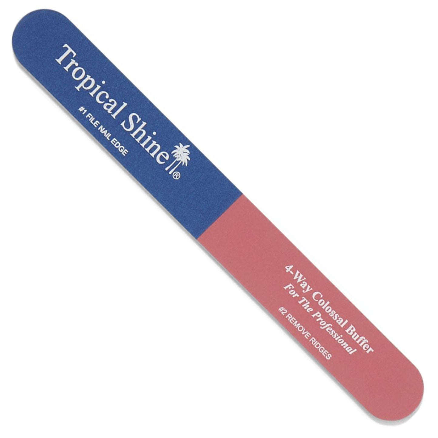 Tropical Shine Colossal 4-Way Blue-Pink Buffer - Professional Nail File & Buffer for Shaping, Smoothing, and Polishing Nails - Compact and Portable