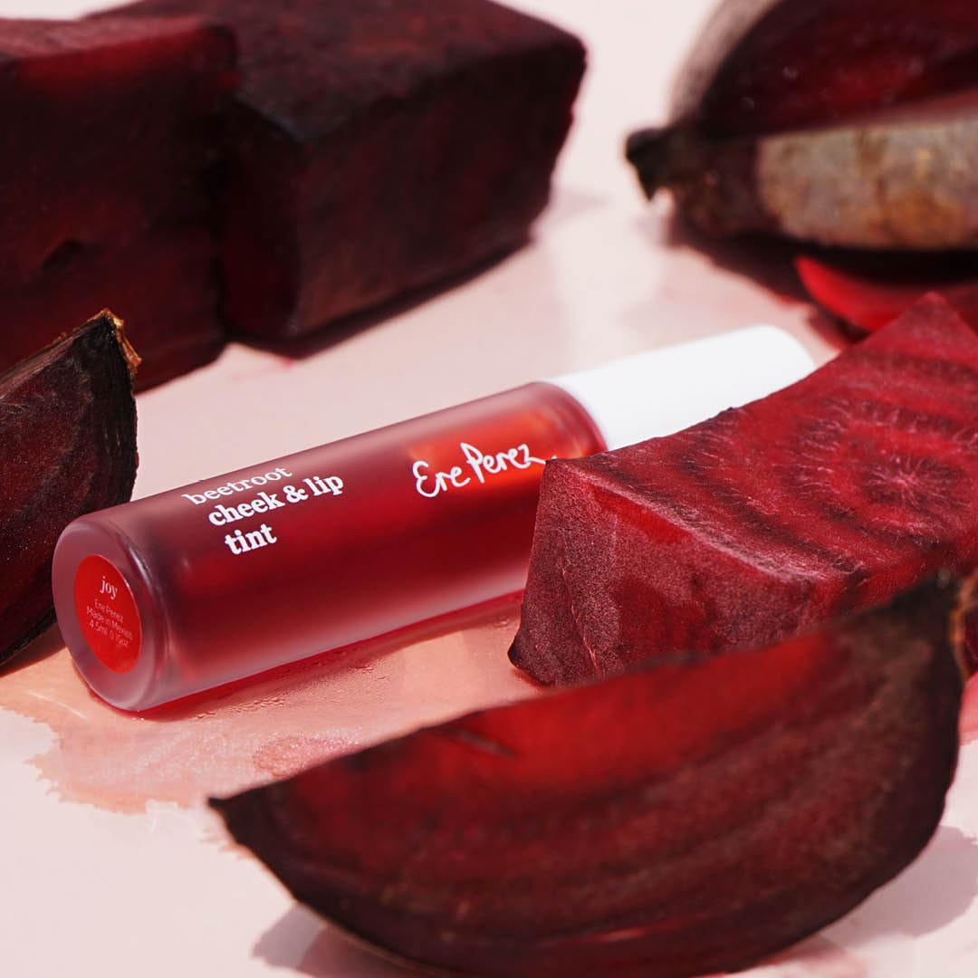 Ere Perez - Natural Beetroot Cheek + Lip Tint | Water-Resistant, Long-Lasting, Hydrating, Vibrant | Blue Agave, Rosehip Oil + Vitamin E | Vegan