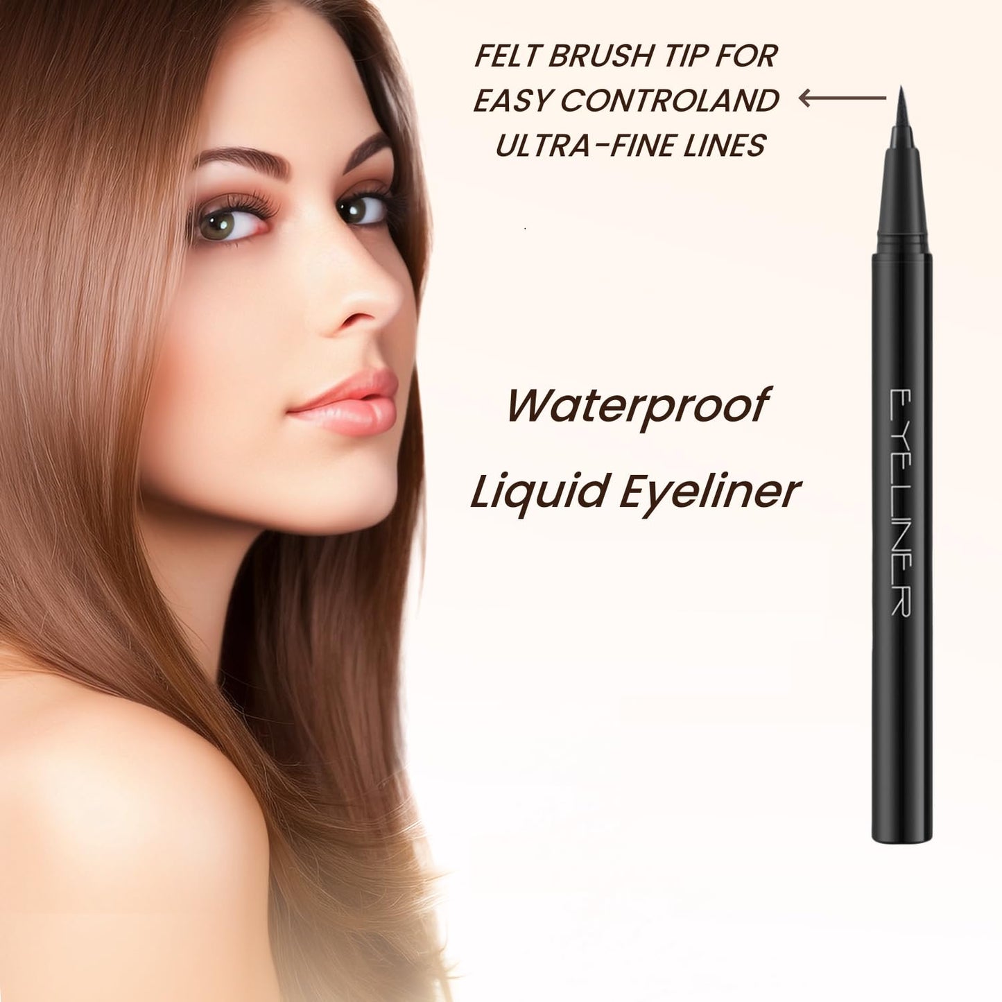 LAVONE Eyeliner-Liquid Waterproof Eyeliner Makeup | Quick Drying | Ultra-Fine Tip | Smudge-Proof Formula for Long-Lasting Eye Makeup - Black