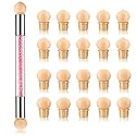 Nail Gradient Sponge Pen, ForSewian Double Head Nail Painting Brush with 20 Pieces Replacement Head for Nail Art Design