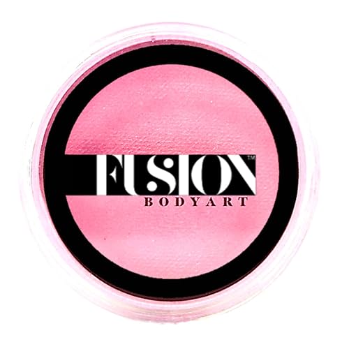 Fusion Body Art Pro Face Paint | Pearl Princess Pink (25gm), Professional Quality Water Activated Shimmery Face & Body Paint Supplies Single Metallic