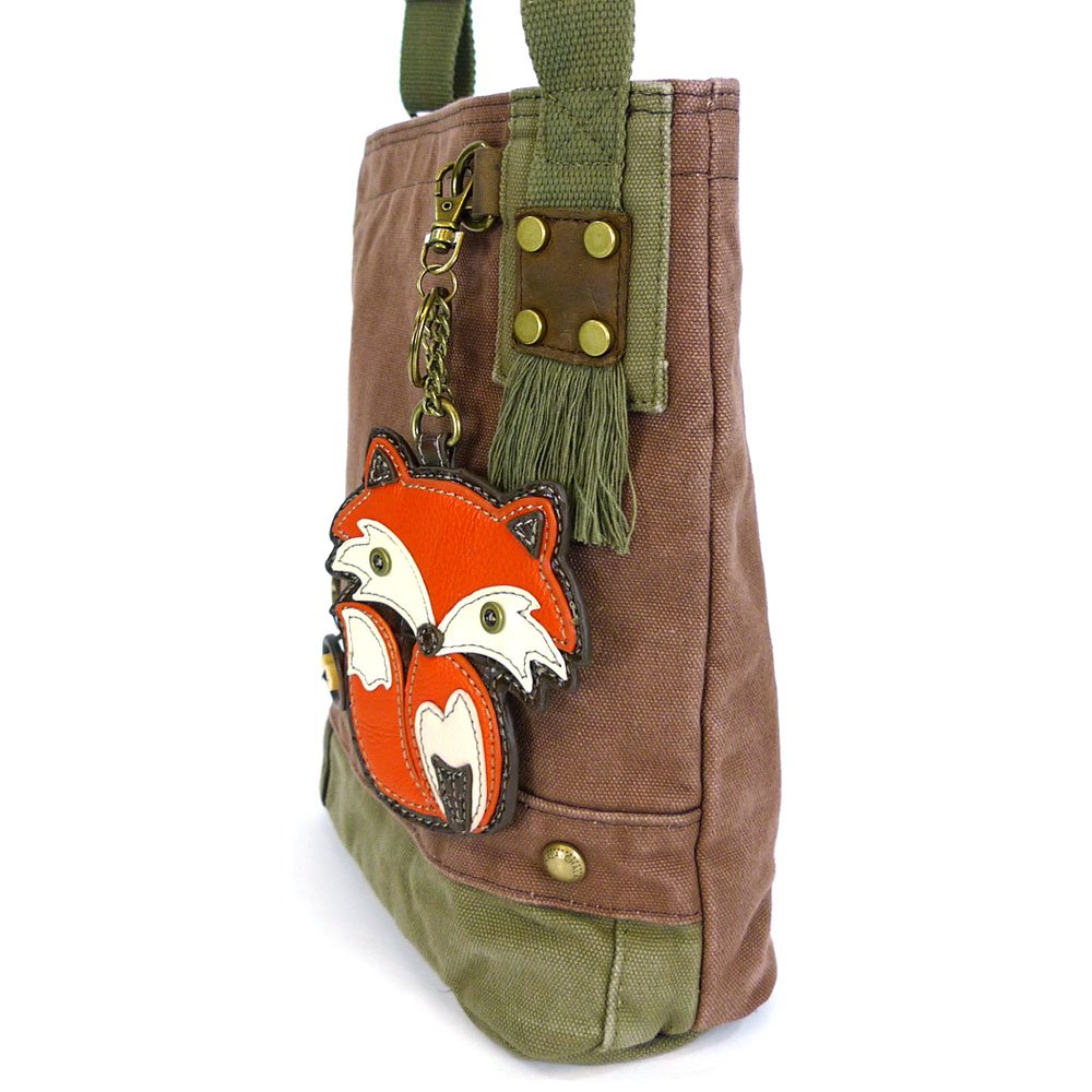 CHALA Handbag Canvas Crossbody Messenger Bags - FOX with coin purse (Mauve)