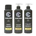 Curlook Kinky-Coily Package | Sulfate-Free, Silicone-Free Shampoo, Conditioner & Leave-In Styling Cream Set for Men | 400ml (13.5 oz) Each Bottle |