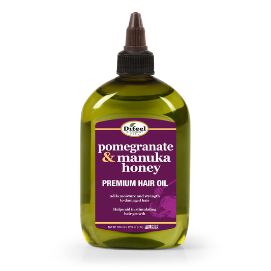 Difeel Elevated Pomegranate & Manuka Honey Premium Hair Oil 12 oz. - Growth Stimulating, Moisturizing & Strengthening Hair Oil for Dry, Damaged Hair