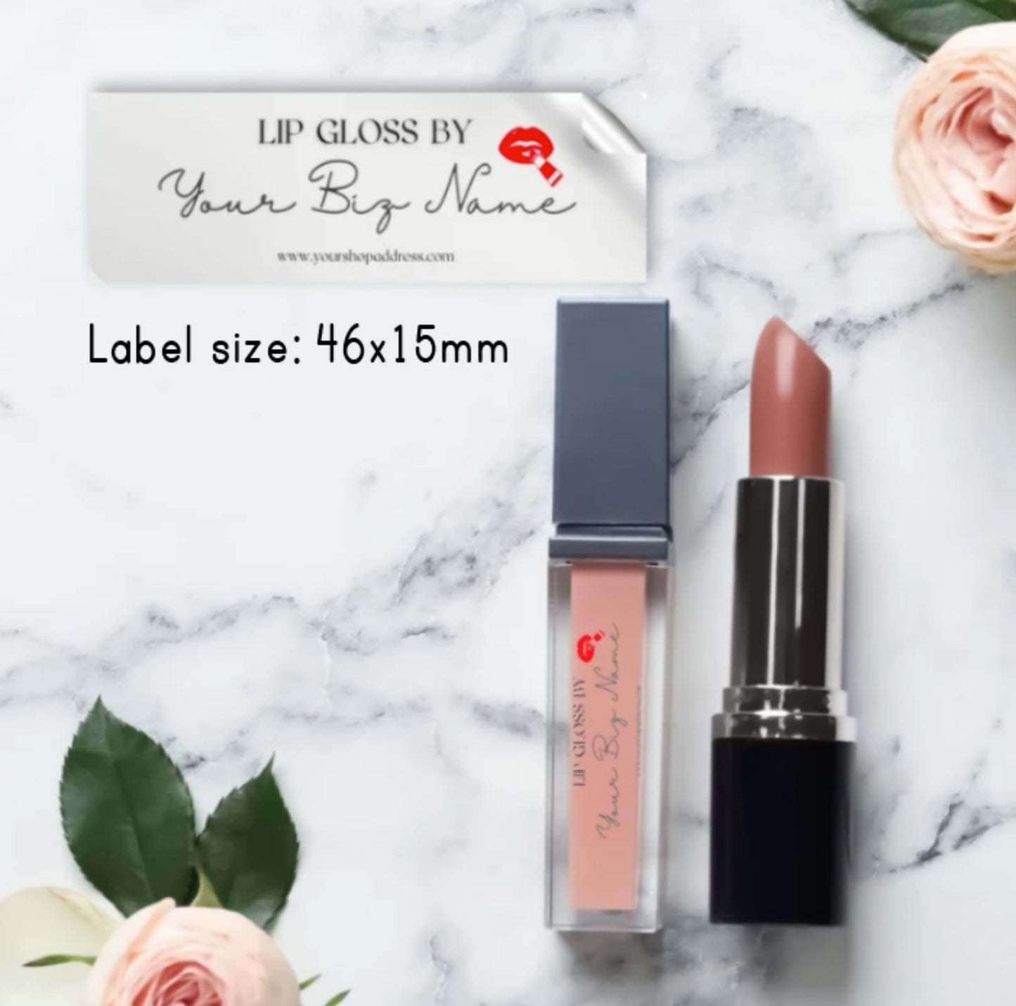 Customized 100 Pieces Clear Labels Private Personalized Lip Gloss Cosmetics etc. Waterproof Sticker. (3.5 X 6CM)