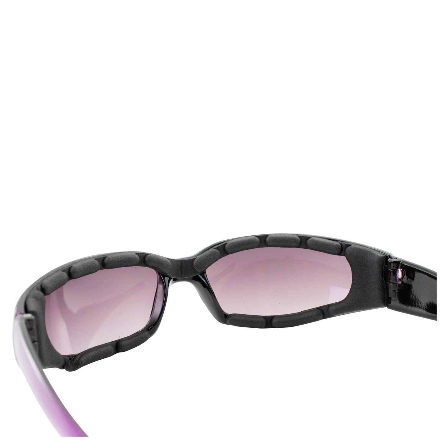 Birdz Eyewear Chill Women's Padded Motorcycle Sunglasses Purple Frames with Super Dark Lenses