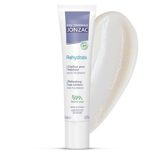 Eau Thermale Jonzac Rehydrate Organic Refreshing Eye Contour Cream - Soothing Hydration with Hyaluronic Acid For Dark Circles - For Sensitive Skin