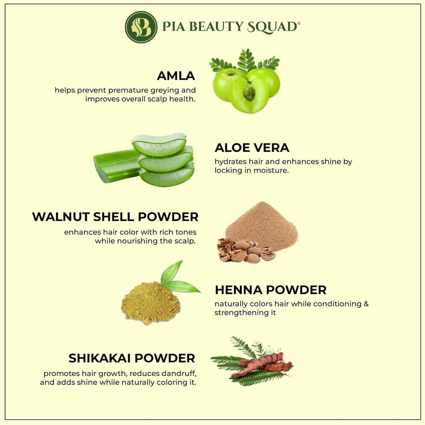 PIA Beauty Henna Hair Color Kit - Black - 30 Minute Ayurvedic Hair Dye with Serum - 100% Grey Coverage |Color mix+ Shine Serum | For Men & Women
