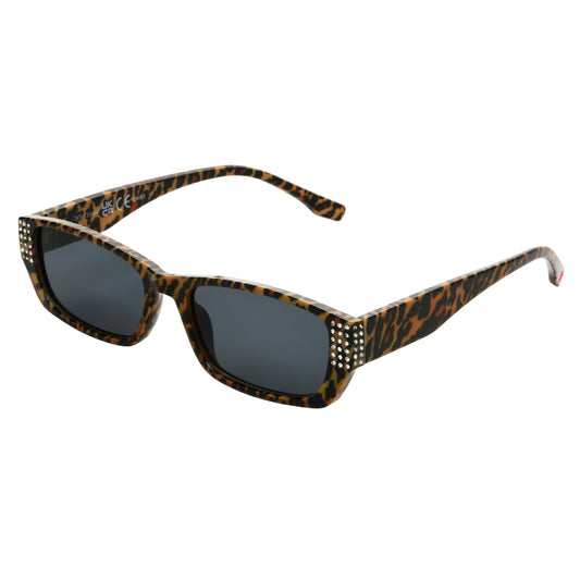 Betsey Johnson Women's Free Spirit Rectangle Sunglasses, Leopard, 57 mm