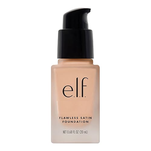 e.l.f. Flawless Satin Foundation, Lightweight & Medium Coverage, Semi-Matte Finish, Vegan & Cruelty-Free, Sienna, 0.68 Fl Oz (20mL)