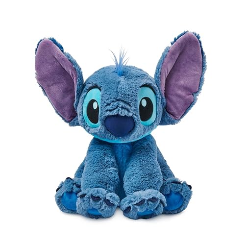 DISNEY STORE Official Stitch Medium Soft Toy for Kids, Cuddly Character with Fuzzy Texture and Embroidered Details, Flexible Floppy Ears, Disney…