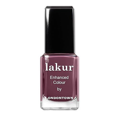 LONDONTOWN lakur Nail Polish - Chip-Resistant, Non-Toxic, Conditions & Hydrates Nails | Glossy Mauve Plum, Save the Queen, .40 fl oz
