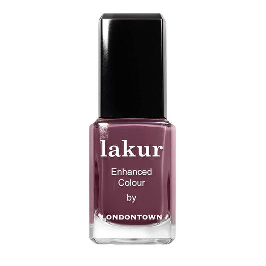 LONDONTOWN lakur Nail Polish - Chip-Resistant, Non-Toxic, Conditions & Hydrates Nails | Glossy Mauve Plum, Save the Queen, .40 fl oz