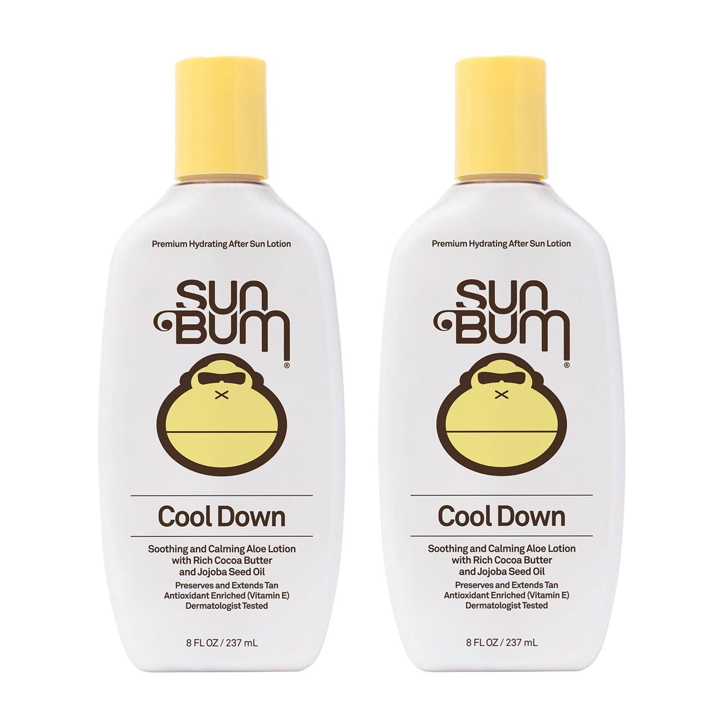 Sun Bum Cool Down Aloe Vera Lotion Vegan After Sun Gel With Cocoa Butter To Soothe and Hydrate Sunburned Skin, 8 oz (Pack of 2)