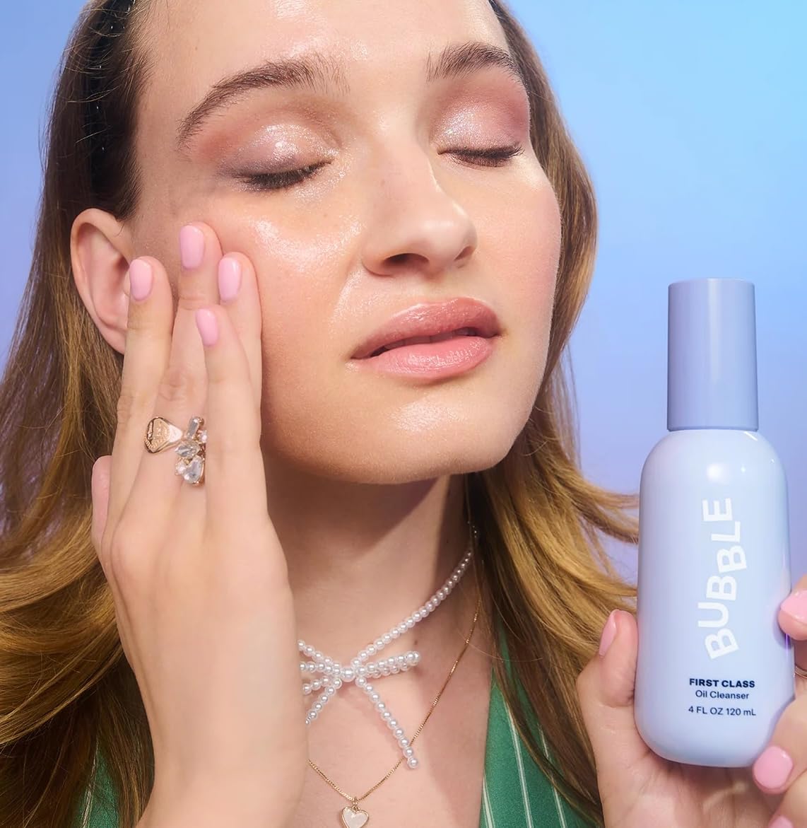 Bubble Skincare First Class Face Oil Cleanser - Facial Cleansing Oil + Makeup Remover Enriched with Rosehip Seed Oil + Sunflower Seed Oil to Nourish +