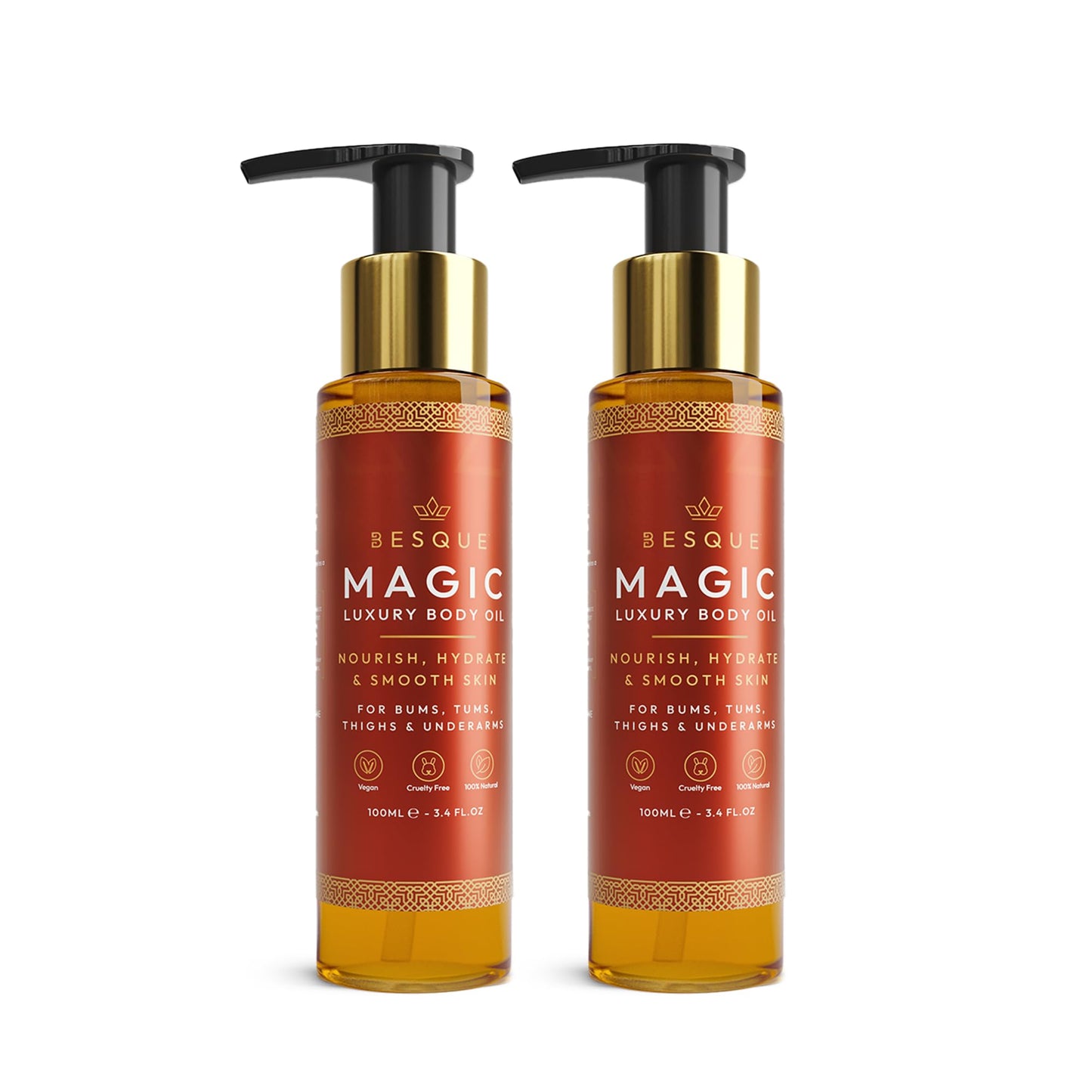 Besque Magic Body Oil, 3.4 FL OZ, After Shower Body Oil For Women, Hydrating Skin Care For Full Body That Plumps, Tightens, and Firms Skin Beauty and Personal Care Besque Default Title