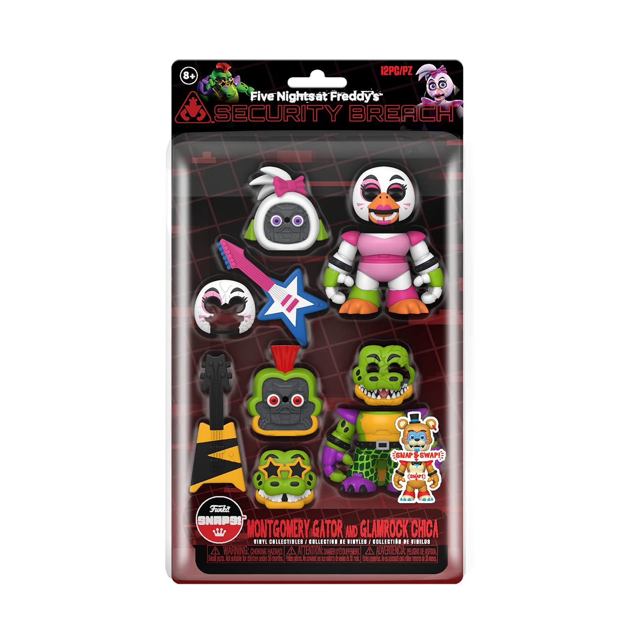 Funko Five Nights at Freddy's (FNAF) Snap: Montgomery Gator and Glamrock Chica, 2-Pack - Collectable Vinyl Figure - Gift Idea - Official Merchandise