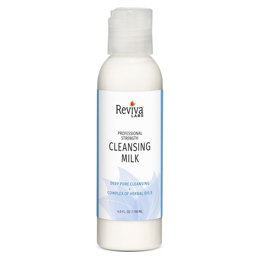 Reviva Labs Cleansing Milk - Gentle Facial Cleanser for Sensitive Skin with Aloe & Botanical Oils - Hydrating Milky Cleanser & Makeup Remover - Vegan