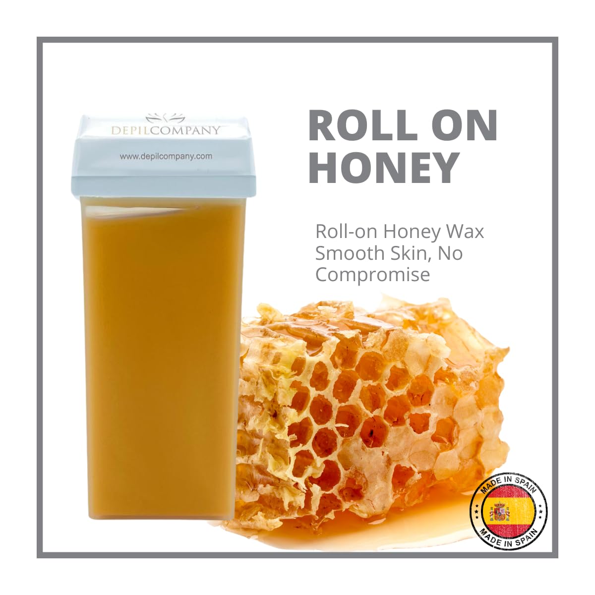 Depilcompany Roll-On Honey Wax - Warm Roll-On Depilatory Wax for Smooth Hair Removal - Soft Wax - Single-Use - Hygienic - Made in Spain - 3.53 oz (6 Beauty and Personal Care DEPILCOMPANY